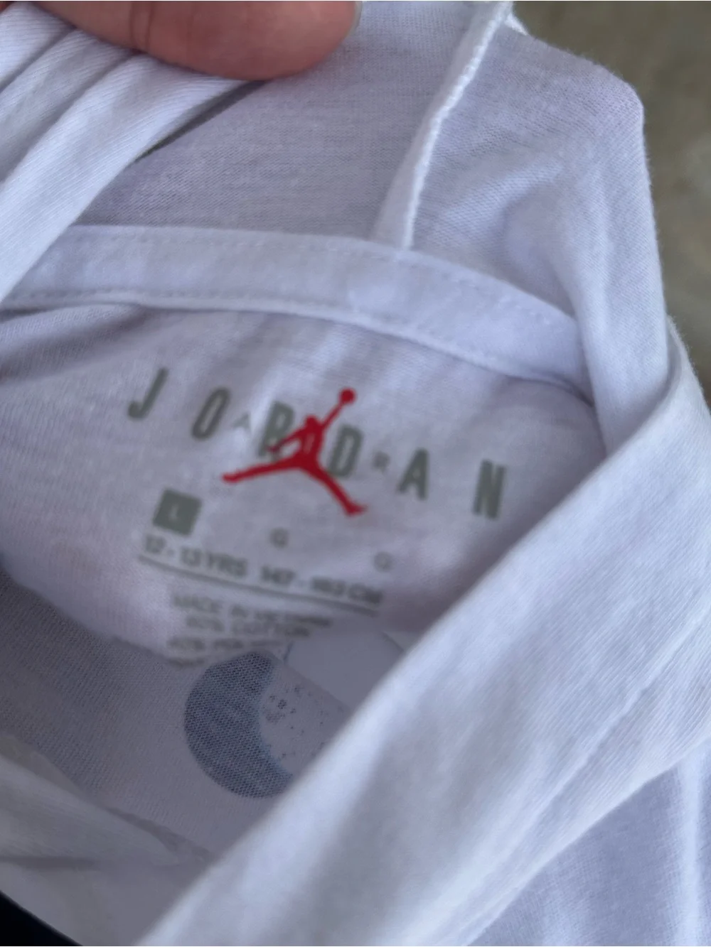 Jordan White Tee with Red Jumpman Logo